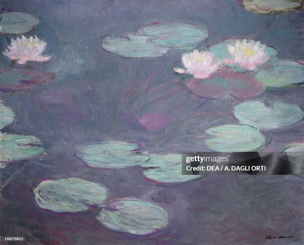 Pink lilies, 1897-1899, by Claude Monet (1840-1926), oil on canvas, 81x100 cm. (Photo by DeAgostini/Getty Images)