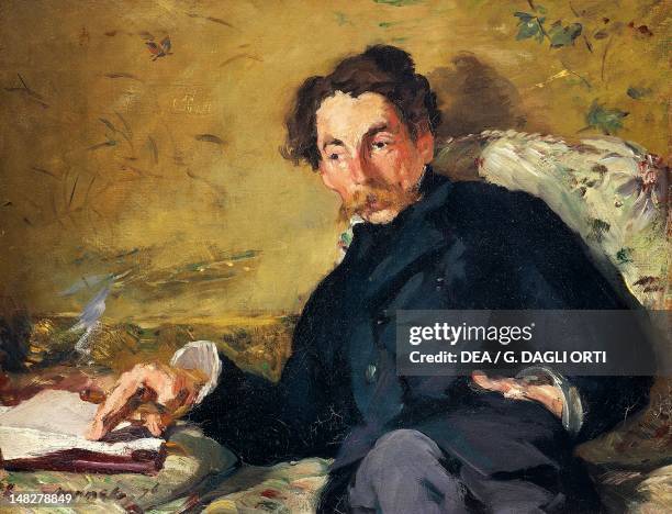 Portrait of Stephane Mallarme by Edouard Manet , oil on canvas, 27x36 cm. ; Paris, Musée D'Orsay .