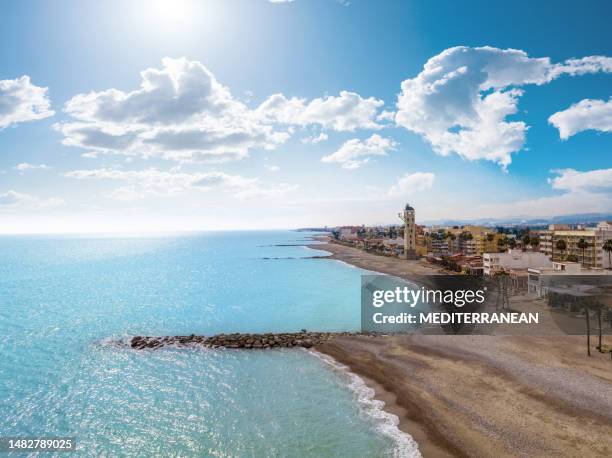 playa de nules beach in castellon aerial skyline by mediterranean sea - castellon province stock pictures, royalty-free photos & images