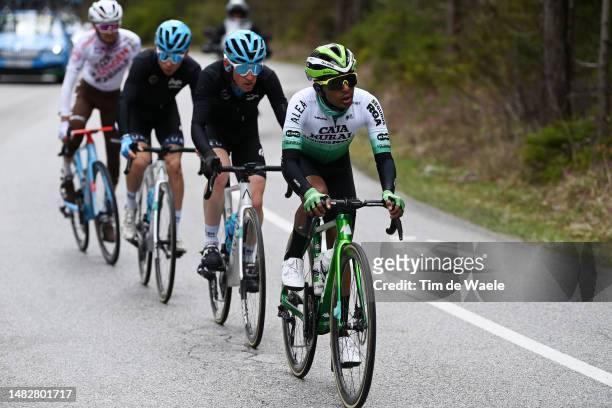Mulu Hailemichael of Ethiopia and Team Caja Rural-Seguros RGA competes in the breakaway during the 46th Tour of the Alps 2023, Stage 1 a 127.5km...