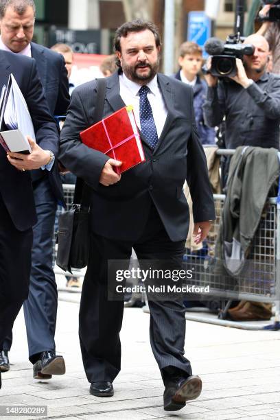 George Carter-Stephenson QC arrives at court or the last day of his alleged racial abuse trial on July 13, 2012 in London, England. The former...