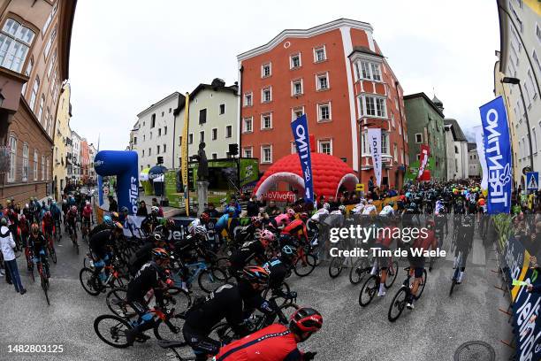 General view of the peloton competing prior to the 46th Tour of the Alps 2023, Stage 1 a 127.5km stage from Rattenberg to Alpbach 984m on April 17,...