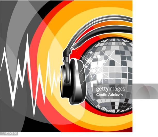 disco sphere background - mirror ball stock illustrations