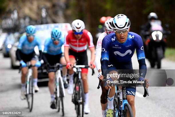 Sergio Samitier of Spain and Movistar Team competes in the breakaway during the 46th Tour of the Alps 2023, Stage 1 a 127.5km stage from Rattenberg...