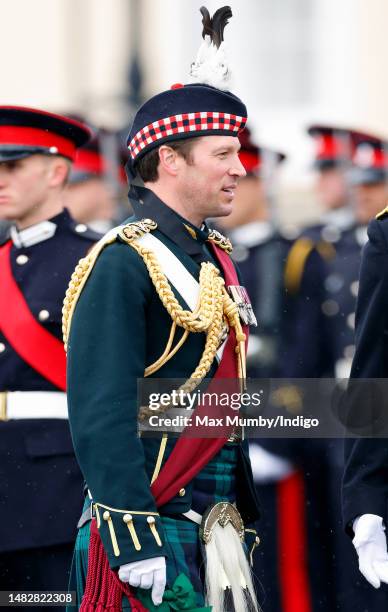 Lieutenant Colonel Johnny Thompson attends the 200th Sovereign's parade at the Royal Military Academy Sandhurst on April 14, 2023 in Camberley,...