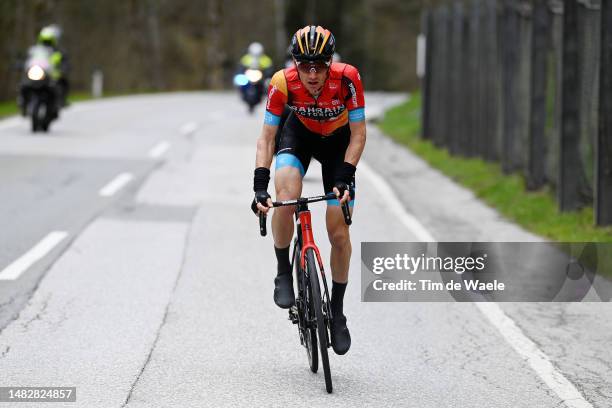 Jack Haig of Australia and Team Bahrain Victorious attacks in the breakaway during the 46th Tour of the Alps 2023, Stage 1 a 127.5km stage from...