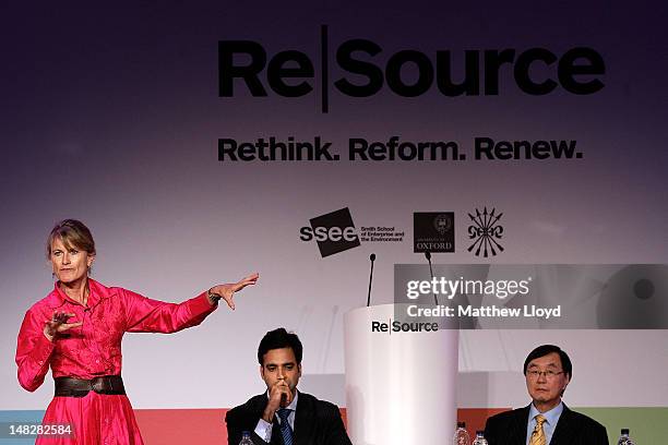 Jacqueline Novogratz, CEO of Acumen Fund introuduces a discussion on "Investing in Tomorrow's Economies" at the ReSource 2012 conference on July 13,...