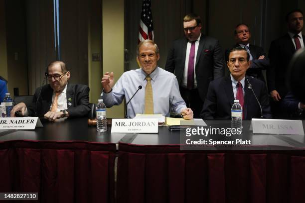 Chair Rep. Jim Jordan holds a House Judiciary Committee field hearing on violent crime in New York on April 17, 2023 at the Javits Federal Building...