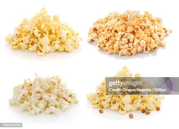 pop corn isolated on white background,romania - popcorn stock pictures, royalty-free photos & images