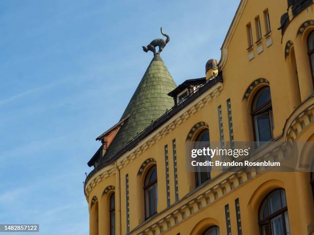 cat house in riga, latvia - riga stock pictures, royalty-free photos & images