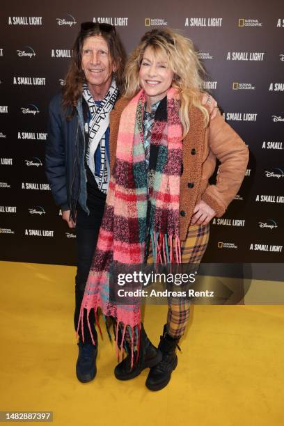 Guest and Ellen ten Damme attend the National Geographic and Disney+ Premiere of “A Small Light” at Tushcinsky Theater on April 17, 2023 in...