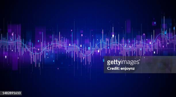 cryptocurrency digital stock market chart vector - audio graph stock illustrations