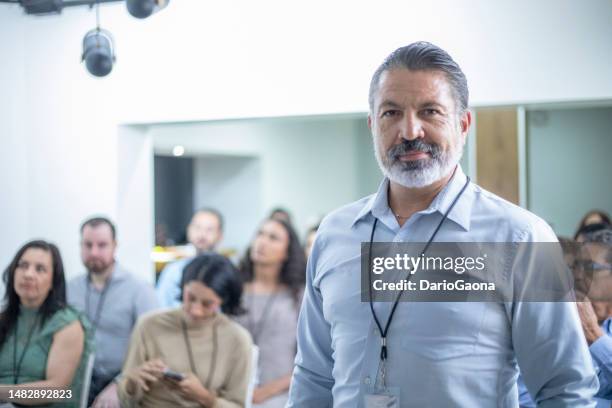 portrait of conference participant - meeting board room stock pictures, royalty-free photos & images