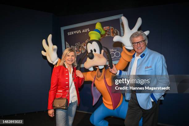 Marianne and Michael Hartl during the VIP opening of "Disney100: Die Ausstellung" at Olympiahalle on April 17, 2023 in Munich, Germany.