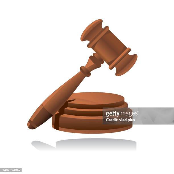 cut out justice gavel illustration - mallet hand tool stock illustrations