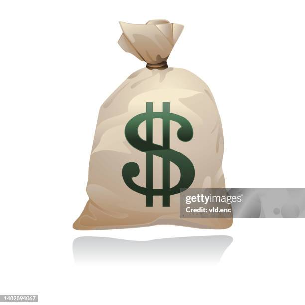 money bag with dollar symbol - money bag stock illustrations