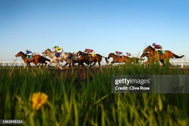 Sweet Mist ridden by Oisin Murphy leads to win in the More Extra Place Races at Unibet Handicap Stakes at Kempton Park on April 17, 2023 in Sunbury,...