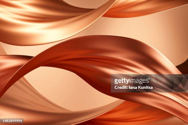 beige silk. glossy splash of foundation for skin on brown background. 3d metallic pattern. products for makeup and skin care. skin tone. - silk foto e immagini stock