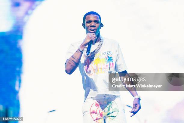 Boogie wit da Hoodie performs at the Sahara tent during the 2023 Coachella Valley Music and Arts Festival on April 16, 2023 in Indio, California.