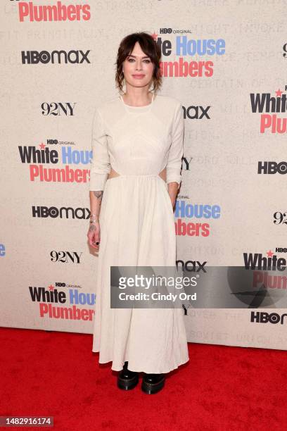 Lena Headey attends HBO's "White House Plumbers" New York Premiere at 92nd Street Y on April 17, 2023 in New York City.