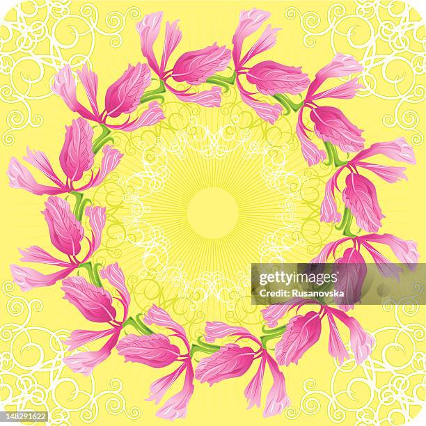 pink irises - iris flower stock illustrations