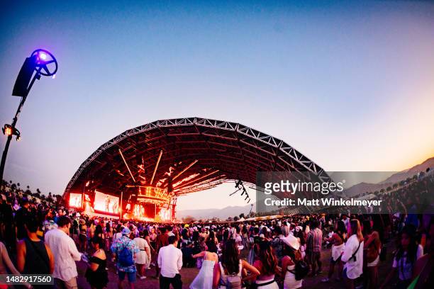 Jai Wolf performs at the Sahara tent during the 2023 Coachella Valley Music and Arts Festival on April 16, 2023 in Indio, California.