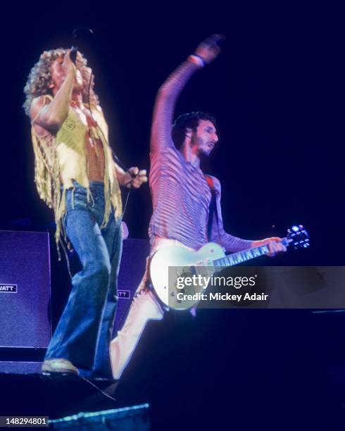 Roger Daltrey and Pete Townshend performs with The Who at The Gator Bowl in Jacksonville, FL on August 7, 1976.