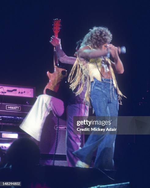 Roger Daltrey and Pete Townshend performs with The Who at The Gator Bowl in Jacksonville, FL on August 7, 1976.