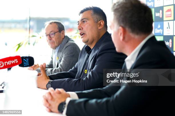 Newly appointed Head Coach Giancarlo Italiano speaks to media during a media opportunity announcing the new Wellington Phoenix A-League head coach at...