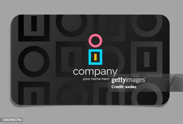 letter i logo on business card - letter i stock illustrations