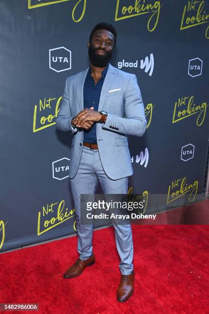 Tosin Morohunfola attends the "Not Looking" private screening presented by GLAAD and UTA at United Talent Agency on April 17, 2023 in Beverly Hills,...