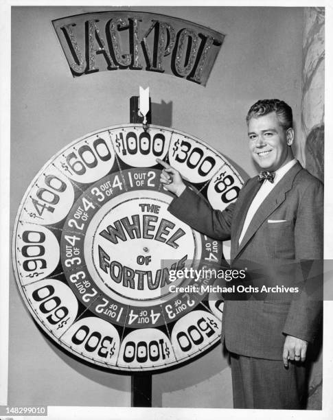 Todd Russell in promotional still for television game show 'Wheel Of Fortune', 1952.
