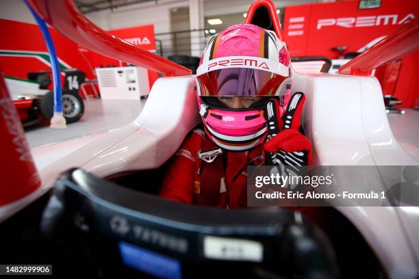 Marta Garcia of Spain and PREMA Racing looks on ahead of F1 Academy Testing at Circuit Paul Ricard on April 18, 2023 in Le Castellet, France.