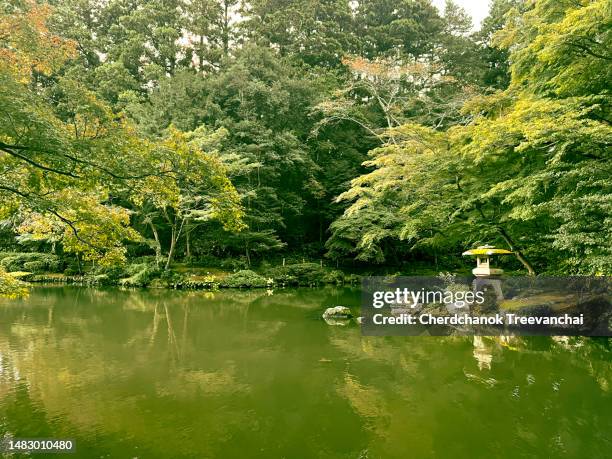 japanese garden style - jardín japonés fotografías e imágenes de stock