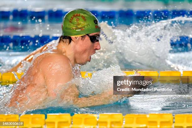 Edoardo Giorgetti of GS Fiamme Oro competes in the 200m. Breaststroke men during the Italian Swimming Championships at Stadio del Nuoto in Riccione ,...