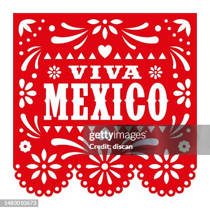 Cinco de mayo - Viva Mexico. Vector Papel Picado greeting card with floral and decorative elements. Cinco de mayo - Viva Mexico. Vector Papel Picado greeting card with floral and decorative elements.