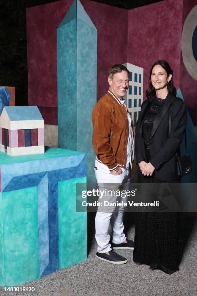 Peter Malachi and guest attends the "T Magazine Celebrates Salone Internazionale del Mobile" event during Milan Design Week 2023 on April 17, 2023 at...