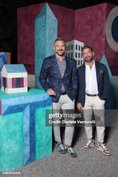 Matteo Scaiola and Philip Gorrivan attend the "T Magazine Celebrates Salone Internazionale del Mobile" event during Milan Design Week 2023 on April...