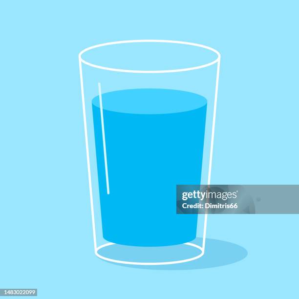 stockillustraties, clipart, cartoons en iconen met glass of water icon with editable strokes - glas