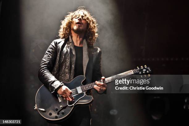 Chris Cornell of Soundgarden performs on stage on Day 1 of Hard Rock Calling at Hyde Park on July 13, 2012 in London, United Kingdom.