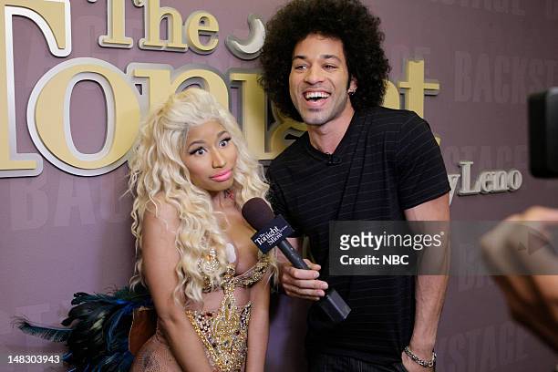 Episode 4286 -- Pictured: Nicki Minaj during an interview with Bryan Branly backstage on July 13, 2012 --