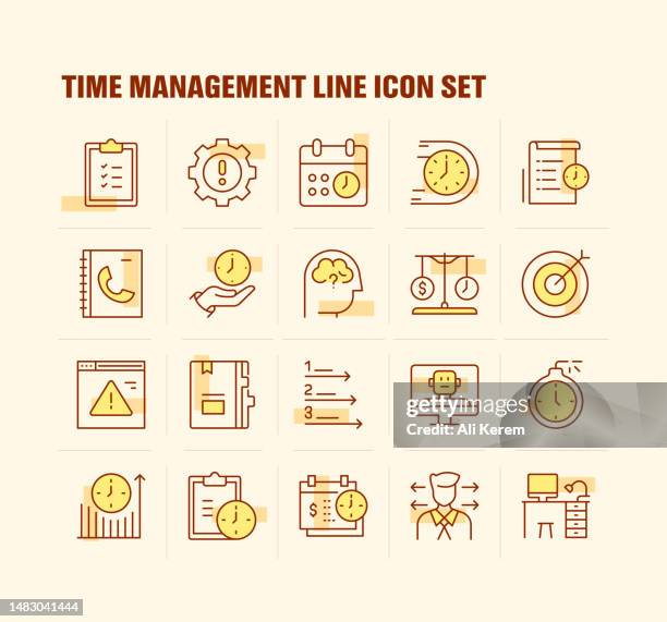 time management, appointment, anticipation, address book, daily planning icons - anticipation icon stock illustrations