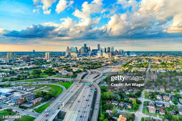 houston skyline - houston texas home stock pictures, royalty-free photos & images