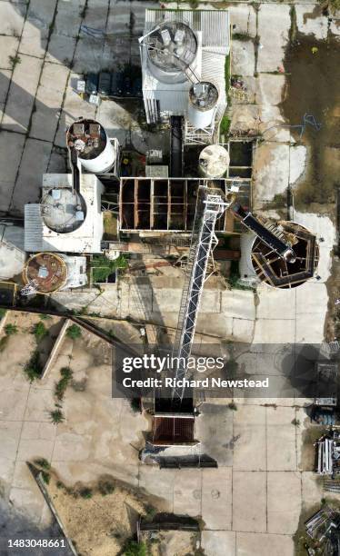 abandoned cement factory - cement factory stock pictures, royalty-free photos & images