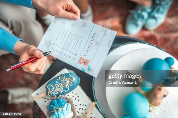 fun-filled baby shower activities - baby shower stock pictures, royalty-free photos & images