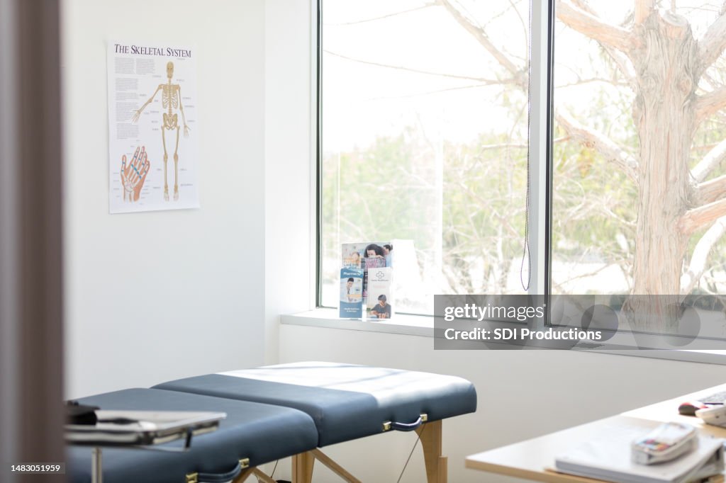 Empty medical examination room prepared for the next patient