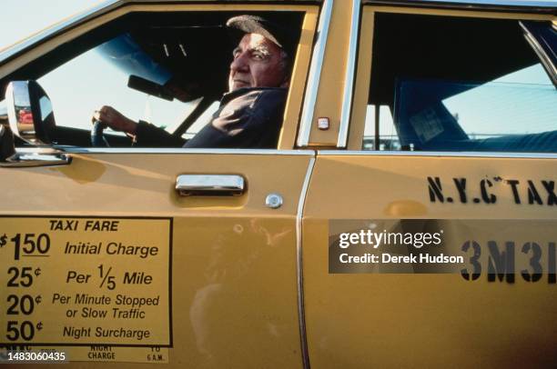 Yellow cab driver in Brighton Beach - a neighbourhood in Brooklyn nicknamed 'Little Odessa' due to its high population of Russian-speaking...