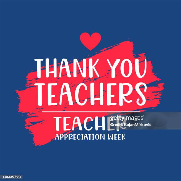 stockillustraties, clipart, cartoons en iconen met teacher appreciation week poster, thank you teachers. vector - bewondering