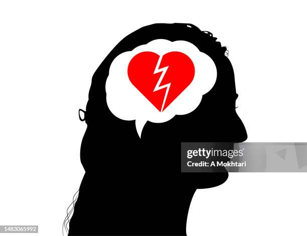 broken heart, separation, divorce... - determination face stock illustrations