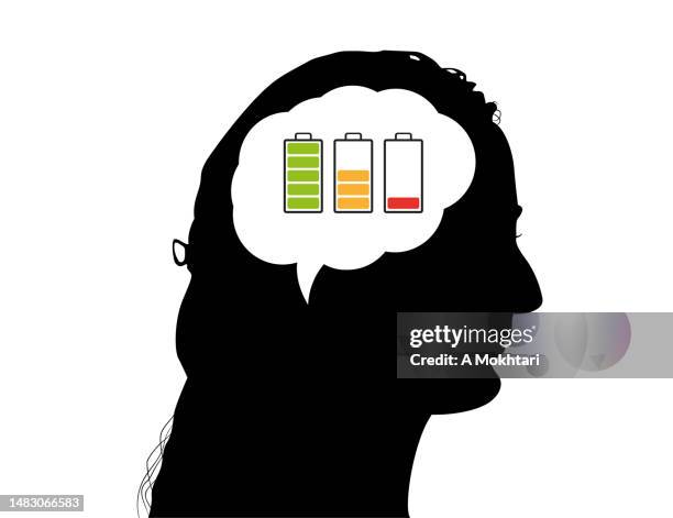 fatigue, low energy... - person-with-headache-and-clip-art stock illustrations
